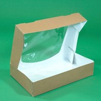 Cupcake Box Kraft Full Window 198 x118x40mm Cupcake Box Kraft Full Window 198 x118x40mm