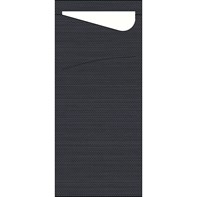 Duni Sacchetto - Black Pocket & White Napkins