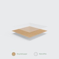 14" Kraft Nature Flex Vegware Window Baguette Bag