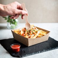 6x6" Corrugated Kraft Food Tray