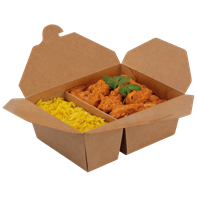 Kraft Two Compartment Box Medium | Select Catering Solutions Ltd Kraft Two Compartment Box Medium