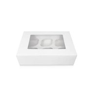 White 6 Cupcake Box with Inserts | Select Catering Solutions Ltd White 6 Cupcake Box with Inserts