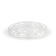 16-20oz (90mm) PET Flat Lid with Straw-Slot Clear PET Lid with Straw-Slot for Single Wall BioCups