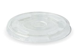PLA Flat Lid Half Moon Slot - Clear - Fits 300-700ml (96mm)
