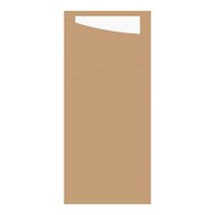 Duni Sacchetto - Eco Brown Pocket & White Napkins