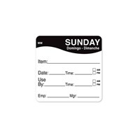 2x2" Black Sunday Prep Label | Select Catering Solutions Ltd 2x2" Black Sunday Prep Label | Select Catering Solutions Ltd
