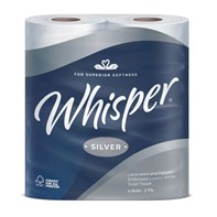 Whisper Silver 2ply Toilet Paper | Select Catering Solutions Ltd Whisper Silver 2ply Toilet Rolls