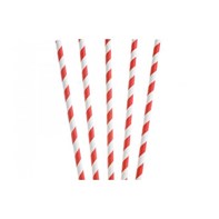 Paper Straws Red & White 200x6mm Paper Straws Red & White 200x6mm