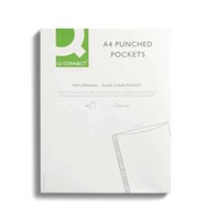 Q-Connect A4 Clear Punched Pockets (Pack of 100)
