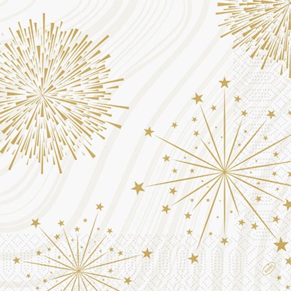 40cm 3ply Sparkly White Napkins