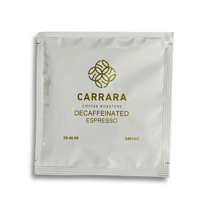 Carrara Coffee Roasters Decaff Espresso Grind 100x8g | Select Catering Solutions Ltd 8g Decaf Sachet