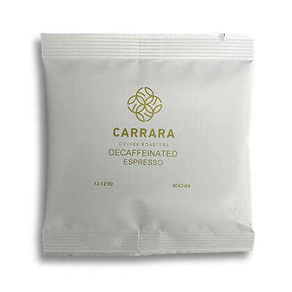 Carrara Coffee Roasters Decaff Espresso Grind 100x15g | Select Catering Solutions Ltd 15g Decaff Sachet