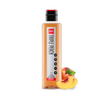 SHOTT Triple Peach Cold Light Syruph 1L | Select Catering Solutions Ltd SHOTT Cold Light Syrup Tripple Peach 1L
