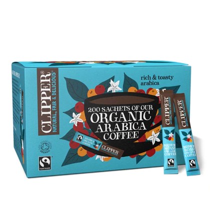 Clipper Organic Fairtrade Instant Coffee 200 Sachets Clipper FT Organic 200 Instant Coffee Stick