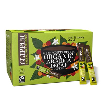 Clipper Organic Fairtrade Decaf Instant Coffee 200 Sachets Clipper Decaff FT Organic 200 Instant Coffee Stick
