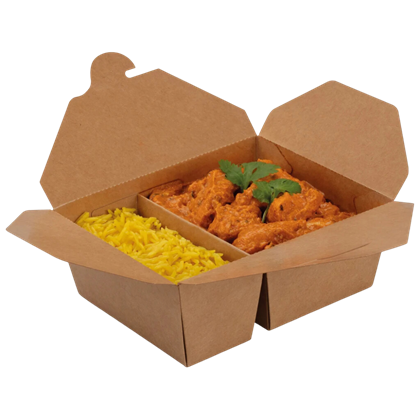 Kraft Two Compartment Box Medium | Select Catering Solutions Ltd Kraft Two Compartment Box Medium