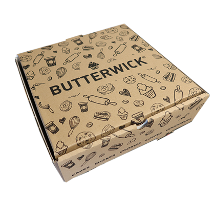 B/W Corrugated Cake Box 1 colour 400x230x79mm Qty50