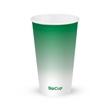 16oz (90mm) White & Green Single Wall Cups | Select Catering Solutions Ltd 16oz White Single Wall Cups