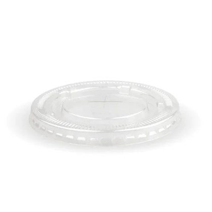 16-20oz (90mm) PET Flat Lid with Straw-Slot Clear PET Lid with Straw-Slot for Single Wall BioCups