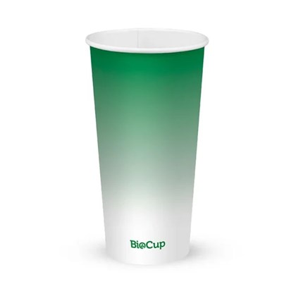 20oz (90mm) White & Green Single Wall Cups 20oz White & Green Single Wall Biocup