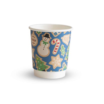 8oz Double Wall Penguin Christmas Cup