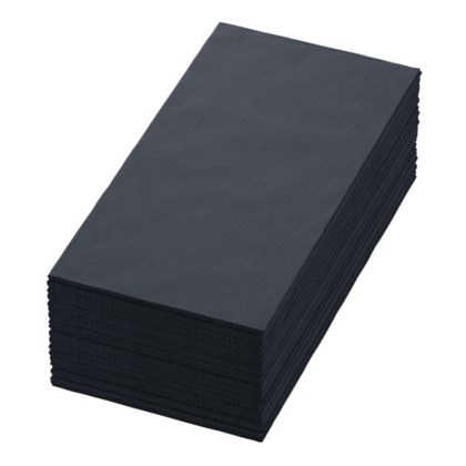 40cm Dunisoft 8 Fold Black Napkins 40cm Dunisoft 8 Fold Black Napkins