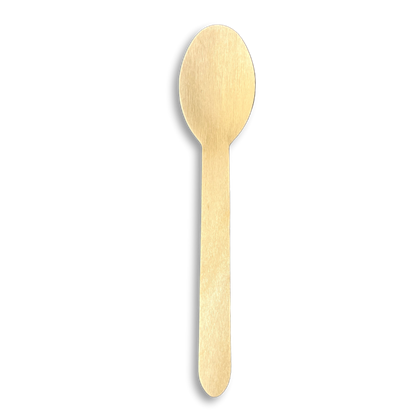 Eco-Friendly 16cm Wooden Dessert Spoon | Disposable Cutlery DC036A-wooden-spoons