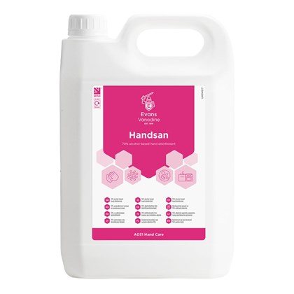 70% Alcohol Handsan with Moisturiser 2x5L | Select Catering Solutions Ltd 70% Alcohol Handsan with Moisturiser 2x5L
