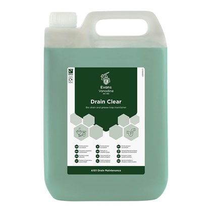 Evans Bio Drain and Grease Trap Maintainer, 2x 5L | Select Catering Solutions Ltd Evans Drain Clear 2x5L