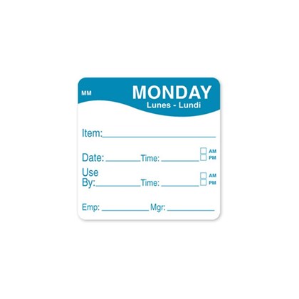 2x2" Blue Monday Prep Label | Select Catering Solutions Ltd 2x2" Blue Monday Prep Label | Select Catering Solutions Ltd