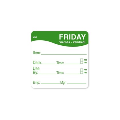2x2" Green Friday Prep Label | Select Catering Solutions Ltd 2x2" Green Friday Prep Label | Select Catering Solutions Ltd