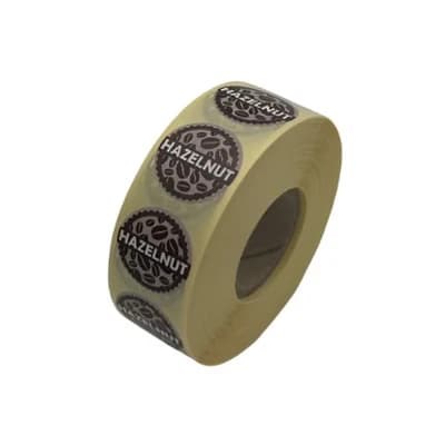Hazelnut Coffee Shop Labels 20mm - 1000 Labels Per Roll Hazelnut Coffee Shop Labels 20mm - 1000 Labels Per Roll