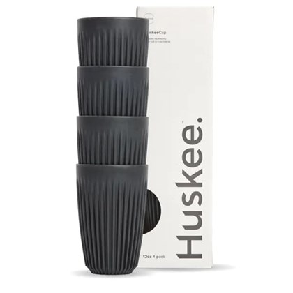 12oz Charcoal HuskeeCups - Pack of 4 12oz Charcoal HuskeeCups - Pack of 4