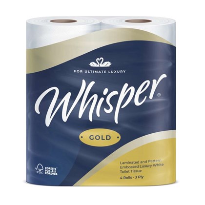 Whisper Gold 3ply Toilet Paper | Toilet Roll Whisper Gold 3ply Toilet Roll