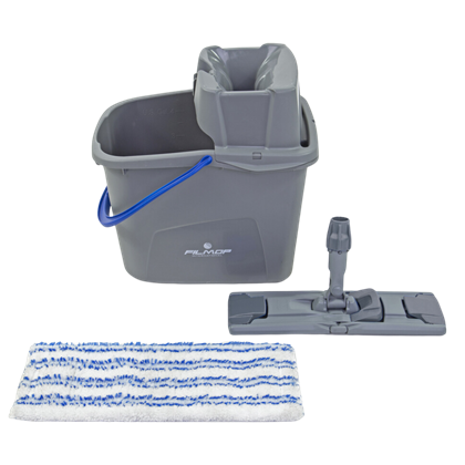 Easy Wash Flat Mop Kit | Select Catering Solutions Ltd Microspeedy Mopping System Full Kit in Blue