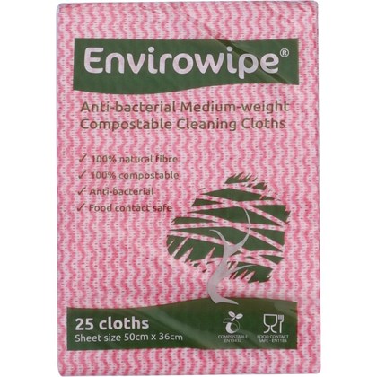 Red Envirowipe Plus Folded Cloths 50x36cm