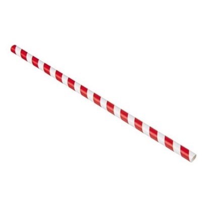200x8mm Red & White Paper Smoothie Straws 200x8mm Red & White Paper Smoothie Straws