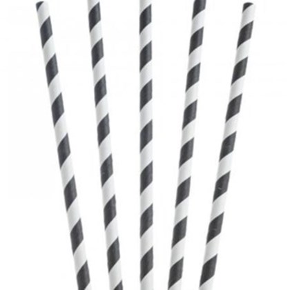 Paper Straws Black & White 200x6mm Paper Straws Black & White 200x6mm