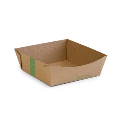 6x6" Corrugated Kraft Food Tray 6x6" Corrugated Kraft Food Tray