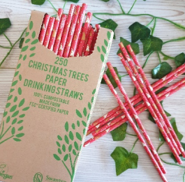 Christmas Tree Paper Straw 200 x 6mm Qty 250