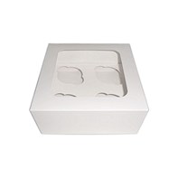 White 4 Cupcake Box with Insert