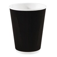 16oz Black Double Walled Ripple Cup
