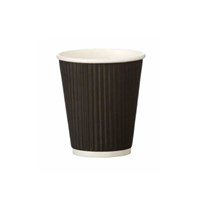 8oz Black Double Wall Ripple Cups