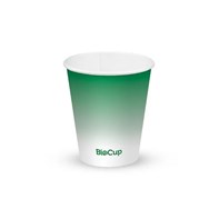 10oz (90mm) White & Green Single Wall Cups