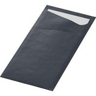 Duni Sacchetto - Black Pocket & White Napkins
