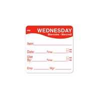 2x2" Red Wednesday Prep Label