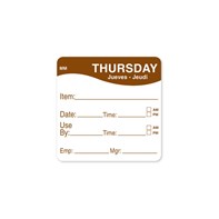 2x2" Brown Thursday Prep Label