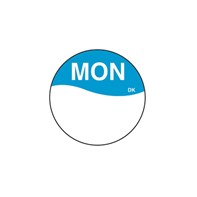 Round Blue Monday Label