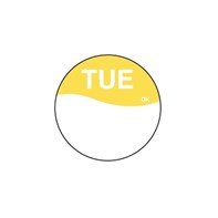 Round Yellow Tuesday Label