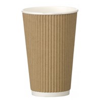 Hot cup 16oz Kraft Double Wall Ripple Cups